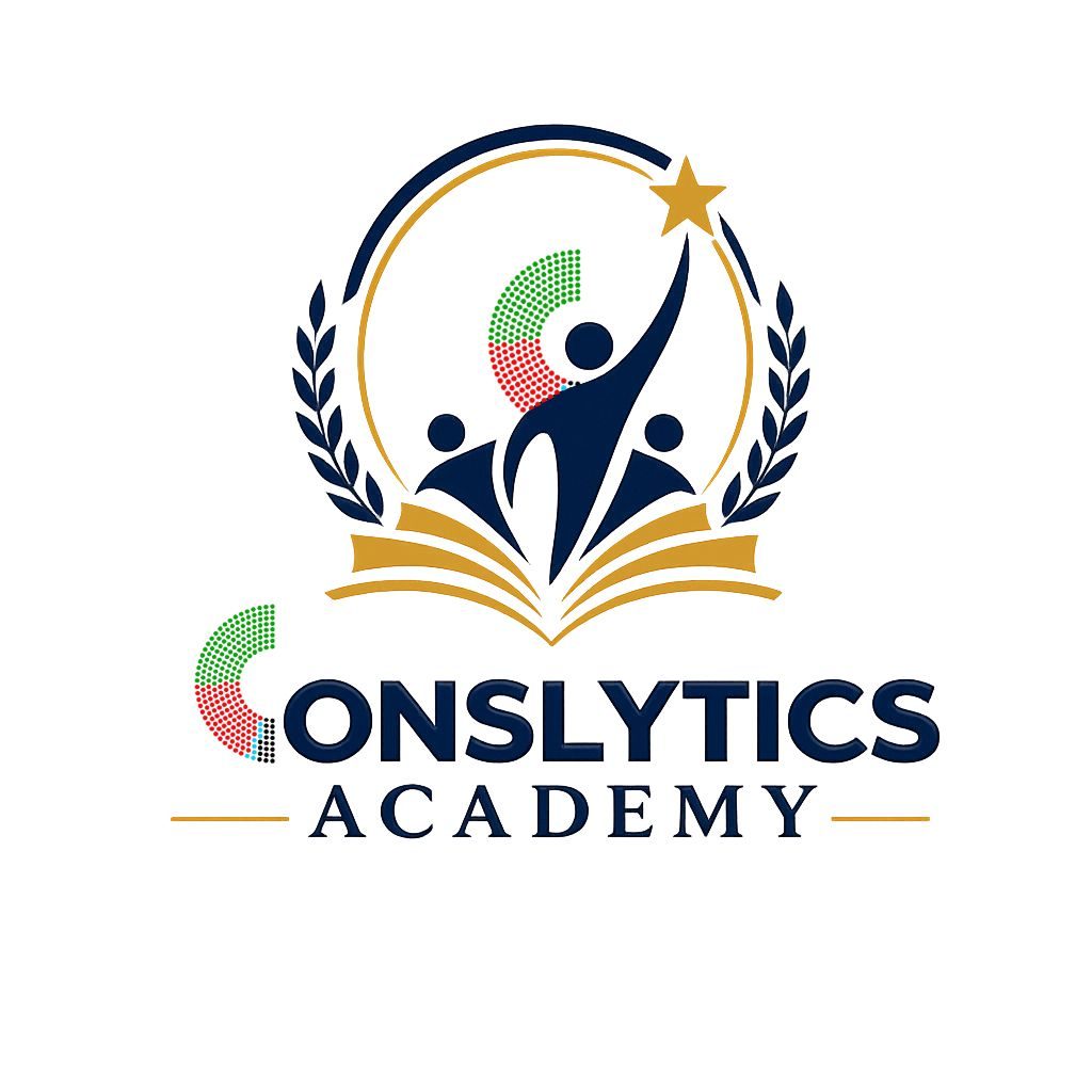 Conslytics Academy logo representing political capability assessment and leadership development.